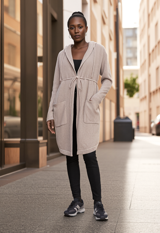DAVI & DANI HOODED CARDIGAN
