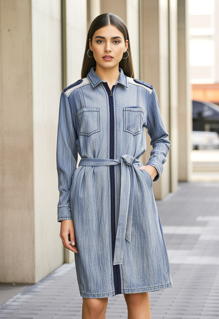 MISS ME FULL ZIP CHAMBRAY JACKET