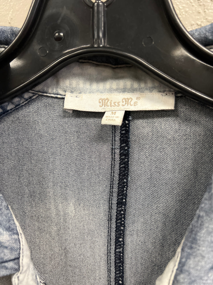 MISS ME FULL ZIP CHAMBRAY JACKET