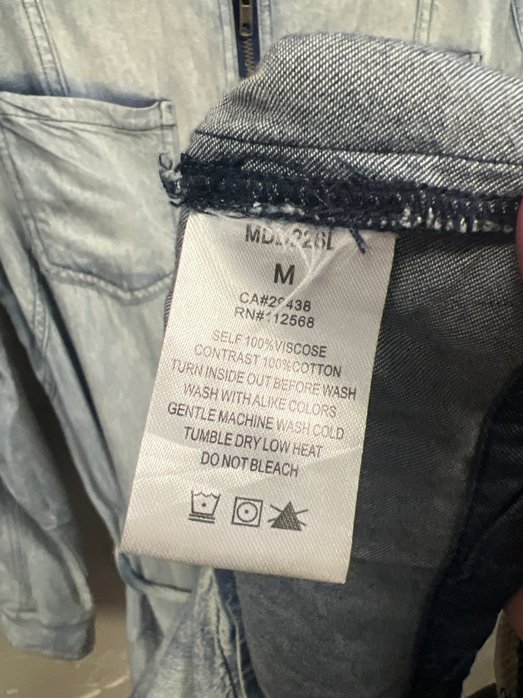 MISS ME FULL ZIP CHAMBRAY JACKET