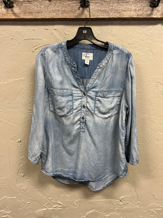 BASS CHAMBRAY PULLOVER TOP