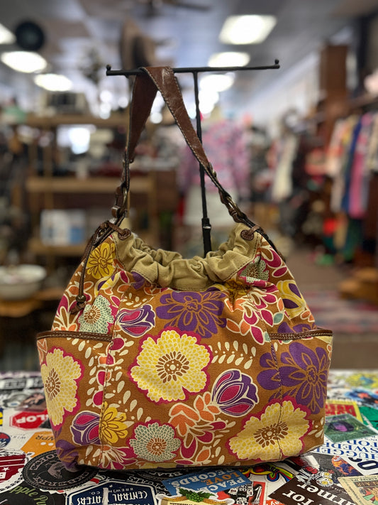 FOSSIL FLORAL CANVAS HOBO