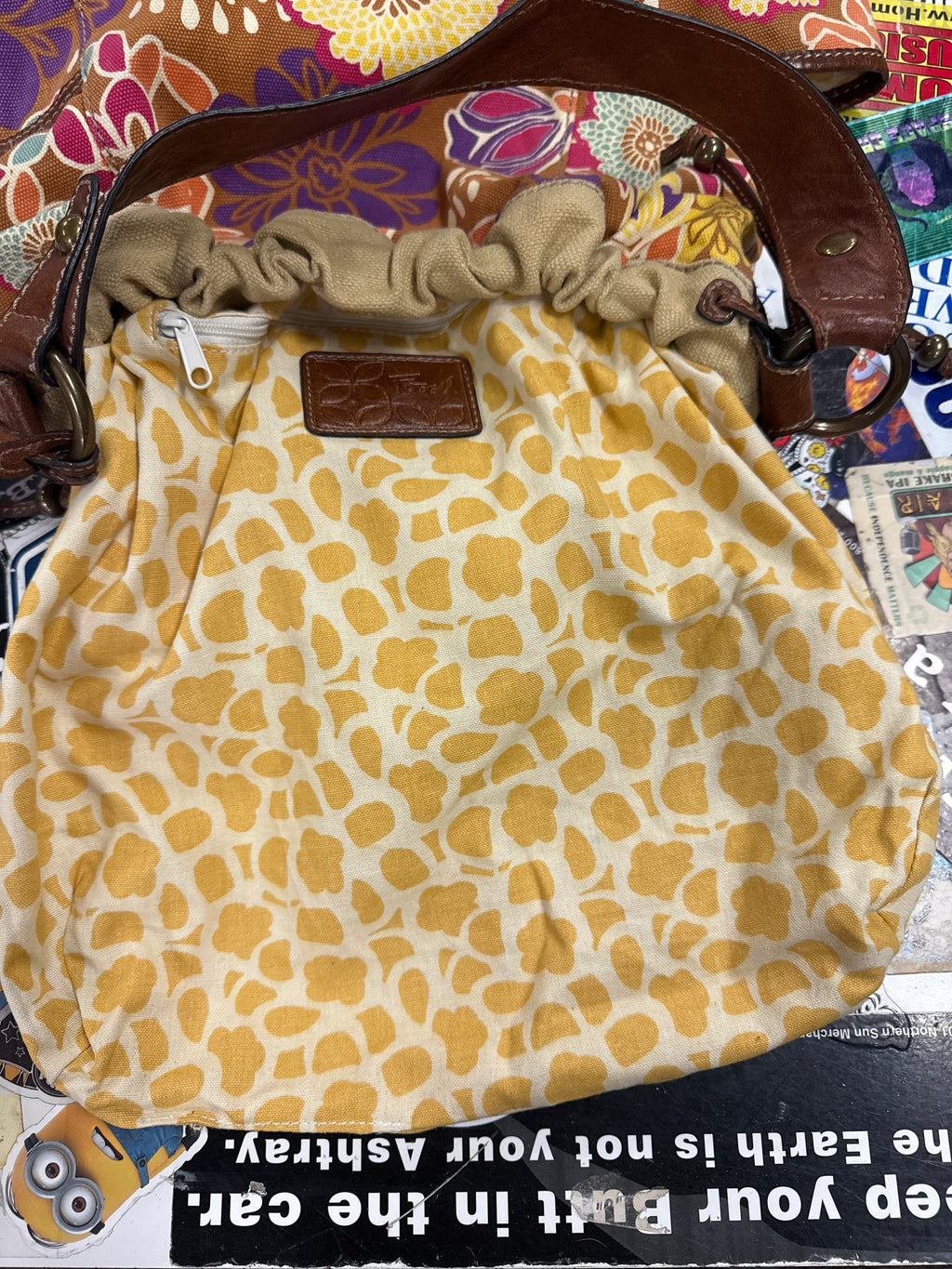 FOSSIL FLORAL CANVAS HOBO