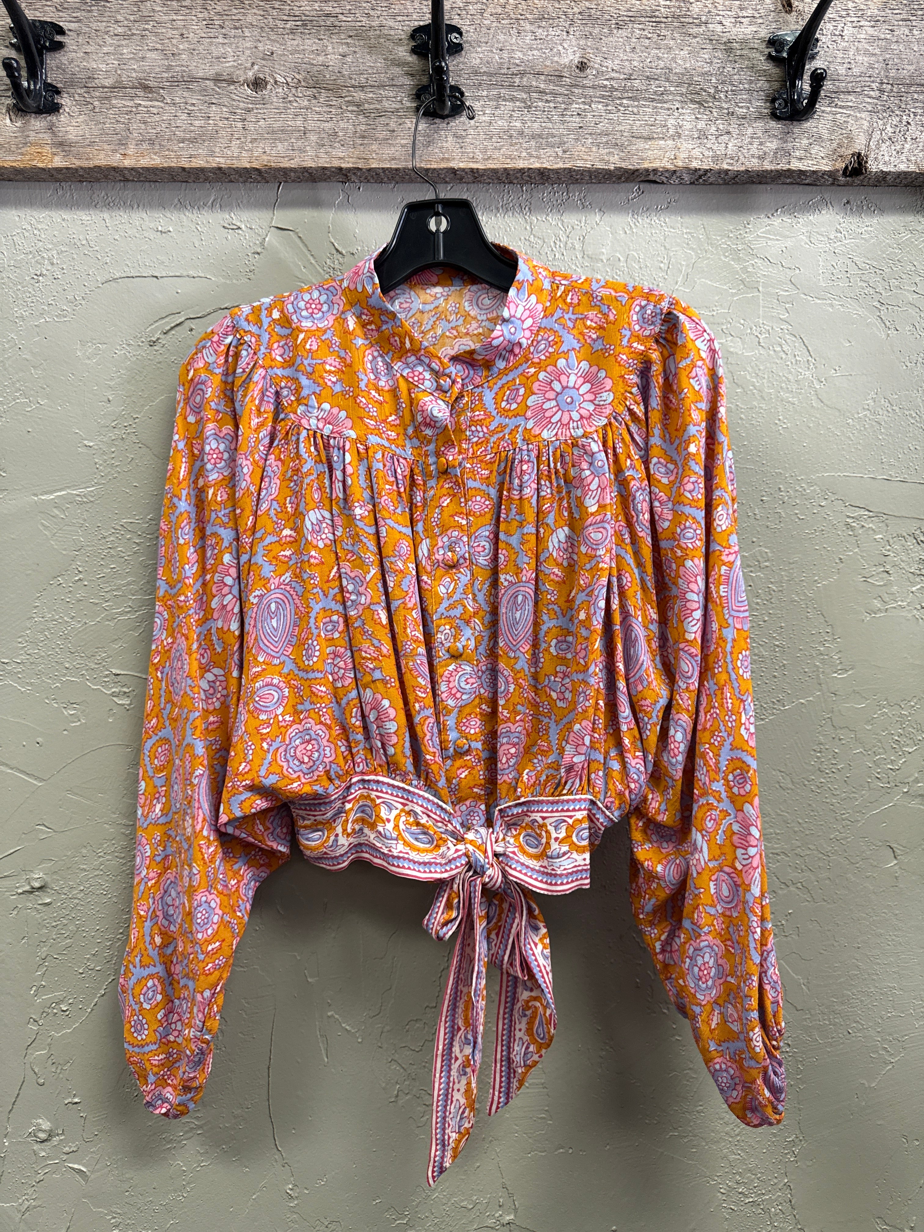 RACHEL ROY FLORAL CROP BLOUSE (org$75)
