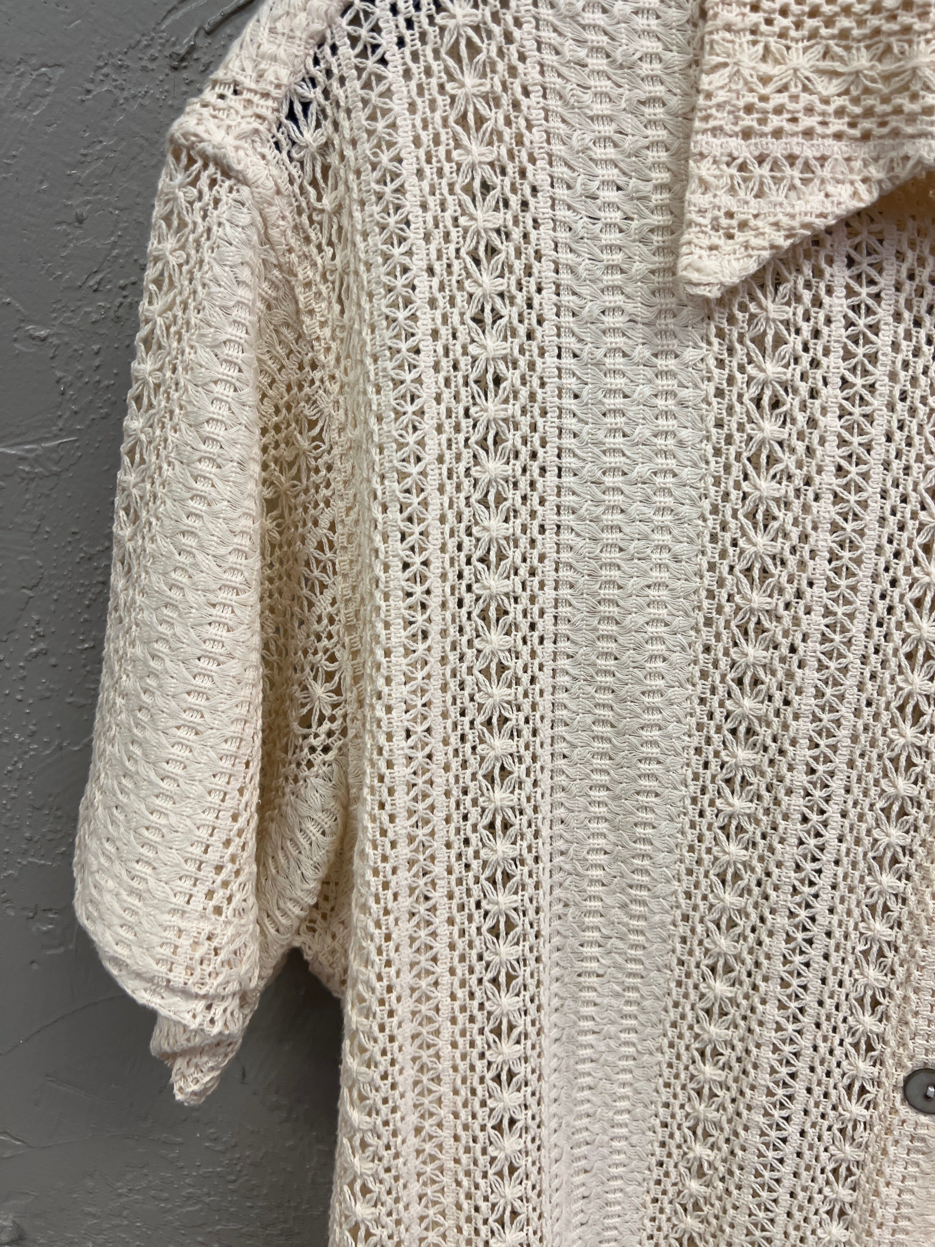 SKY TO MOON CROCHETED COTTON SHIRT