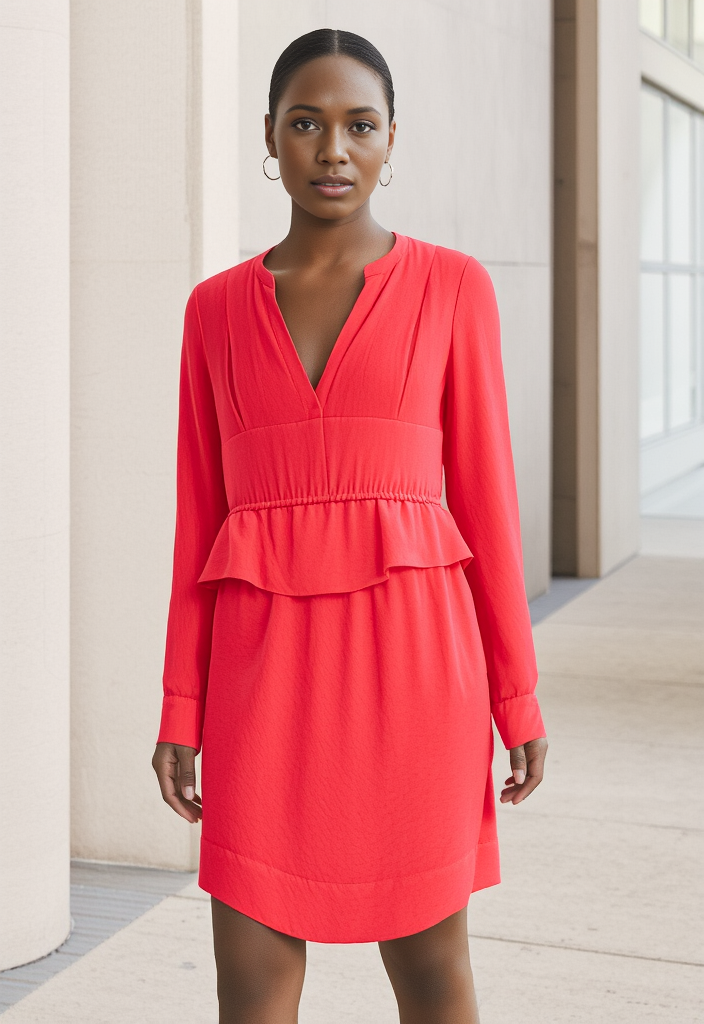 BCBG PEPLUM SHIRT DRESS