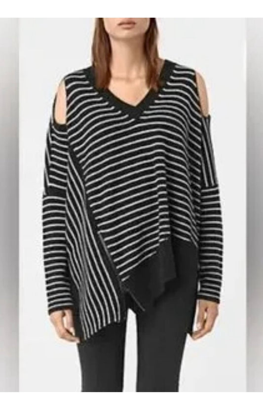ALL SAINTS ASYMETRICAL OPEN SHOULDER SWEATER (org$230)