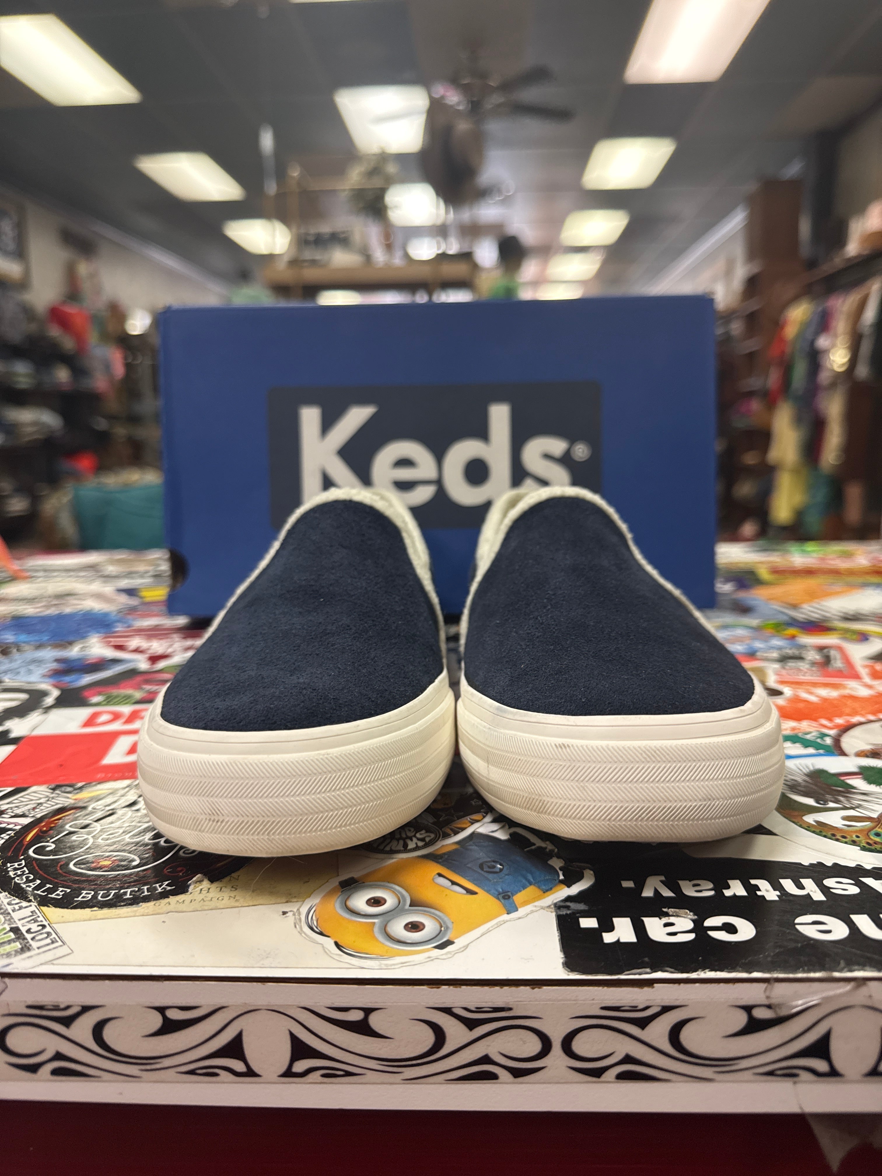 *NIB KEDS SUEDE & SHERPA SLIP ONS (org$65)