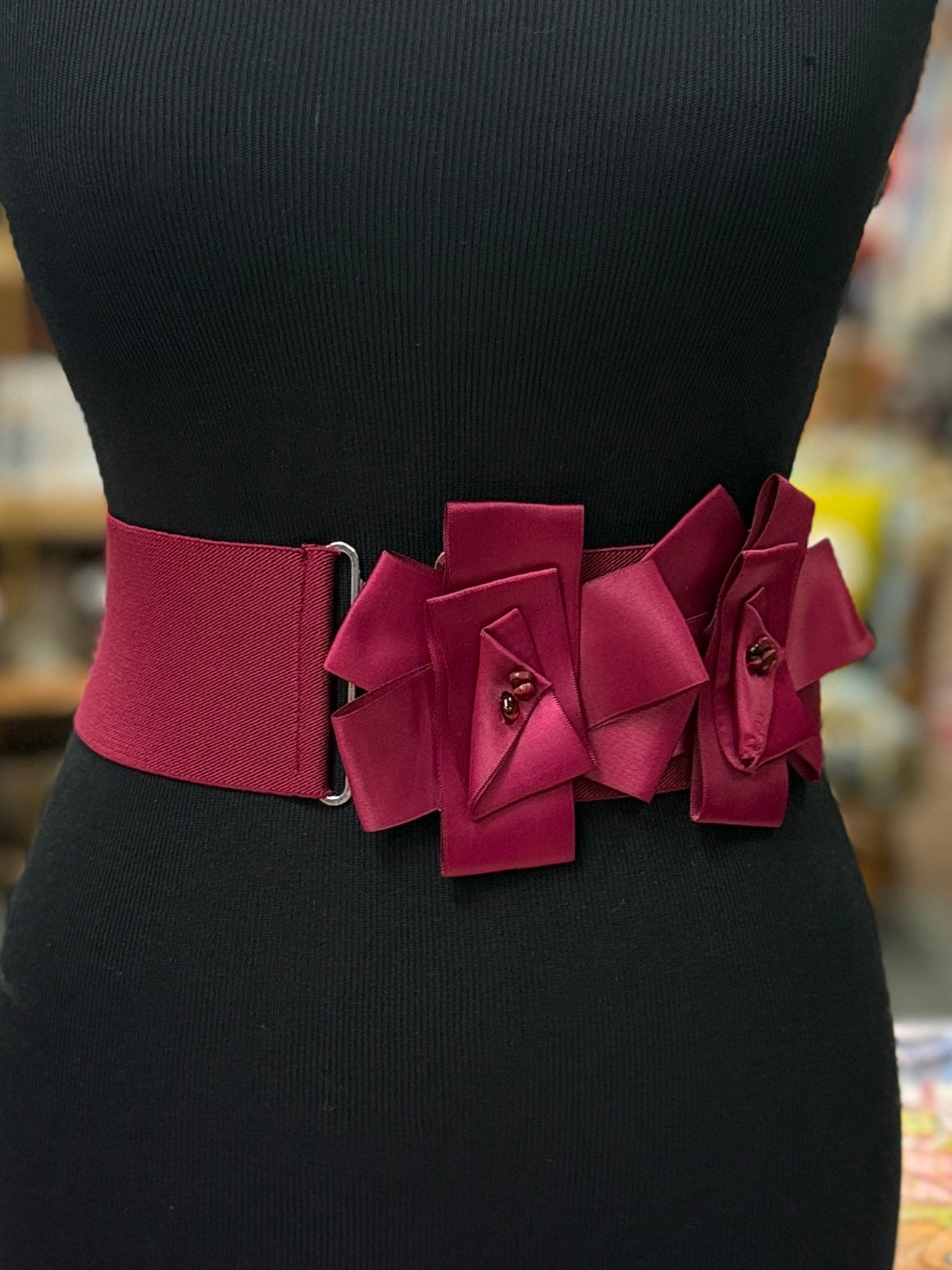 BURGUNDY ELASTIC BELT