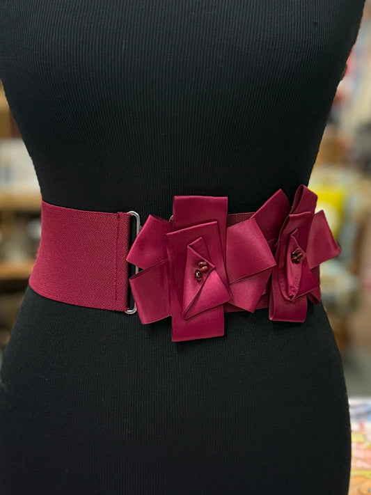 BURGUNDY ELASTIC BELT