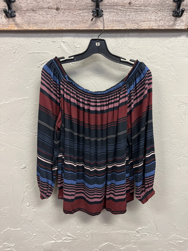 TRIBAL OFF THE SHOULDER STRIPED TOP (org$115)