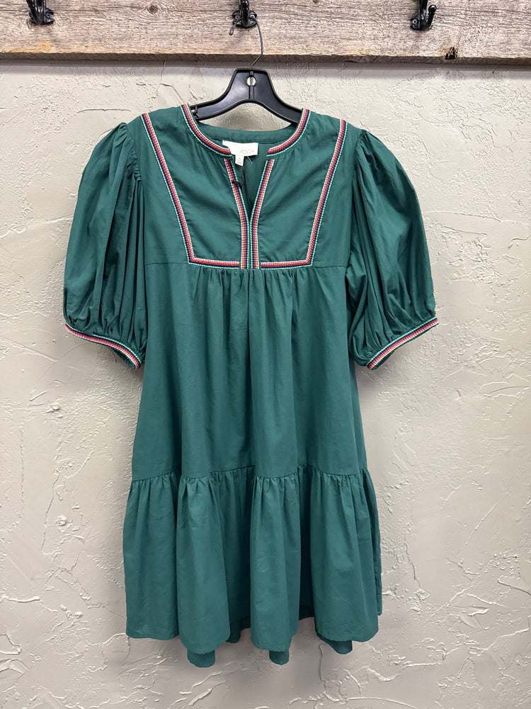 *NWT PINCH EMBROIDERED TRIM DRESS (org$76)