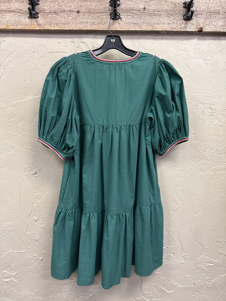 *NWT PINCH EMBROIDERED TRIM DRESS (org$76)