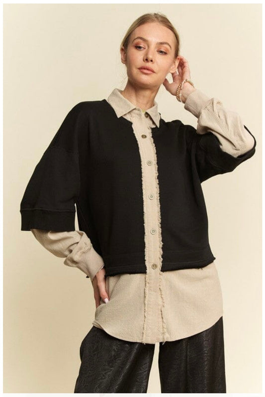 NWT DAVI & DANI FAUX LAYERED PULLOVER (org$69)