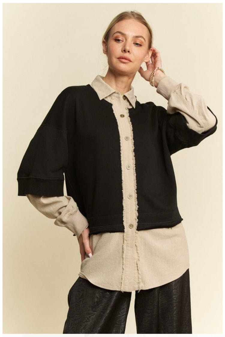 NWT DAVI & DANI FAUX LAYERED PULLOVER (org$69)