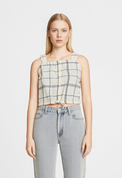 NWT A NEW DAY WINDOWPANE CROP (org$20)