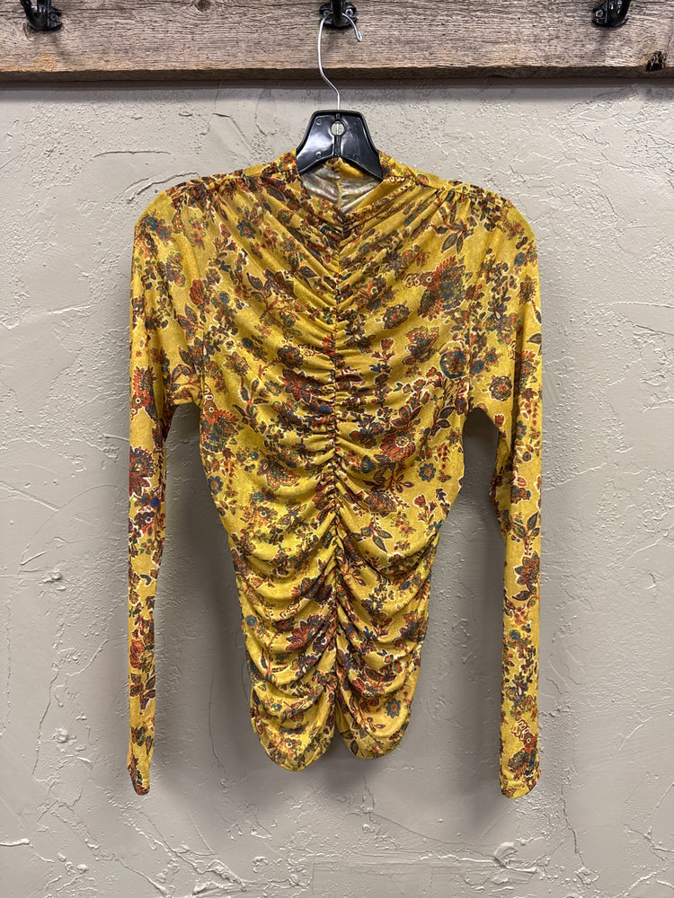 NWT MYSTREE FLORAL MESH TOP
