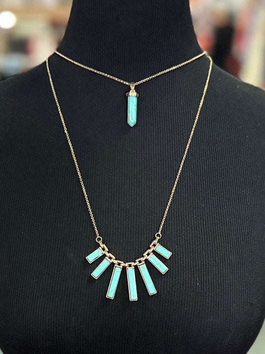 NWT TURQUOISE DBL STRAND NECKLACE