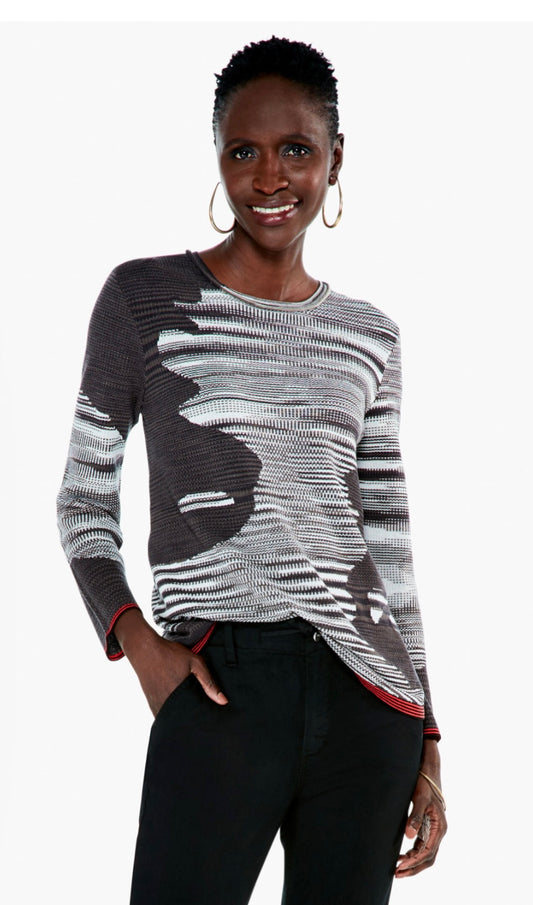 NIC+ZOE MIXED VITAL TUNDRA SWEATER (org$148)