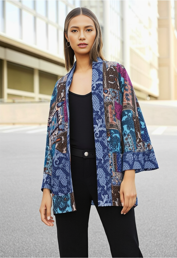 EASEL PATCH-LOOK KIMONO