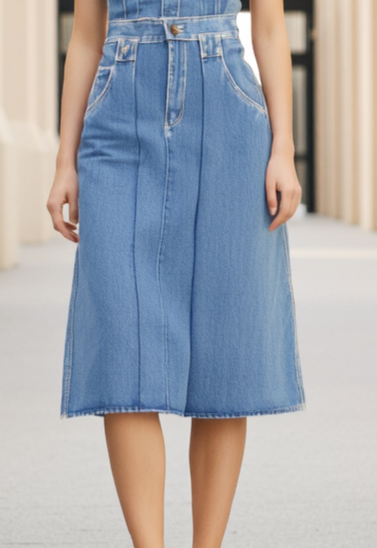 VTG GLORIA V DENIM MIDI SKIRT *as is*