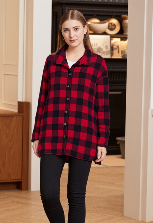 BUFFALO PLAID FLEECE SHACKET