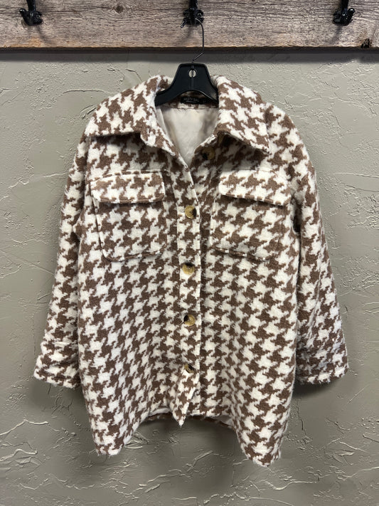 NASTY GAL HOUNDSTOOTH SHACKET