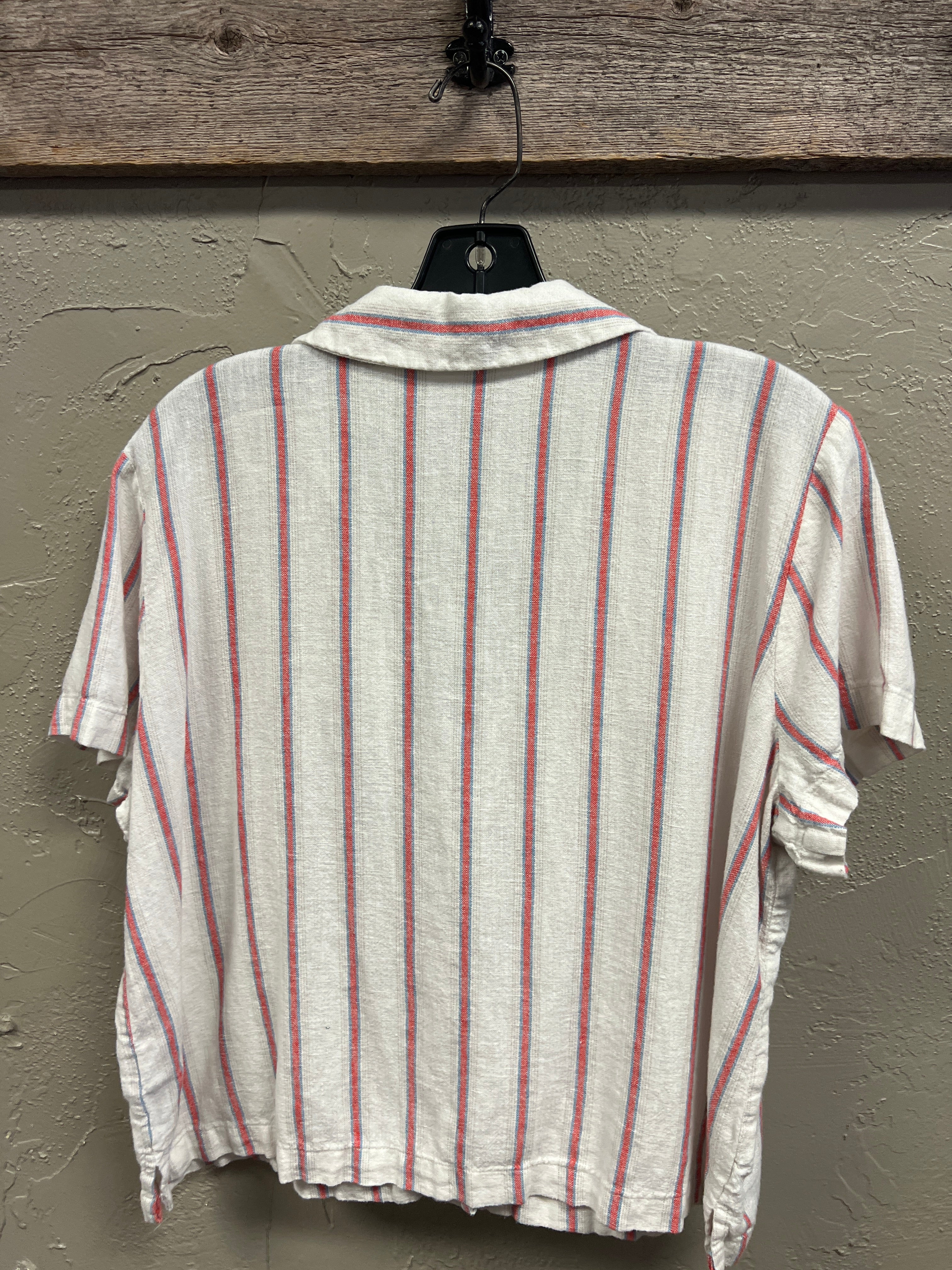 LINEN BLEND STRIPED TOP
