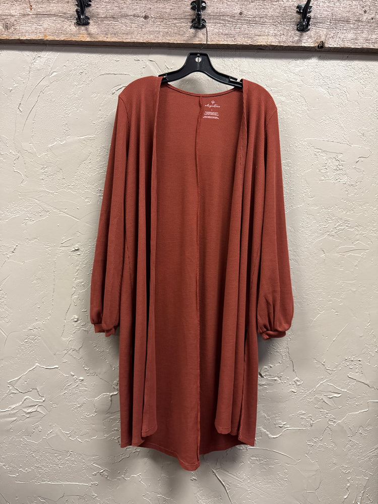 ELEGANTEES WAFFLE KNIT CARDIGAN