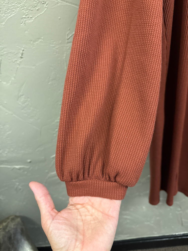 ELEGANTEES WAFFLE KNIT CARDIGAN