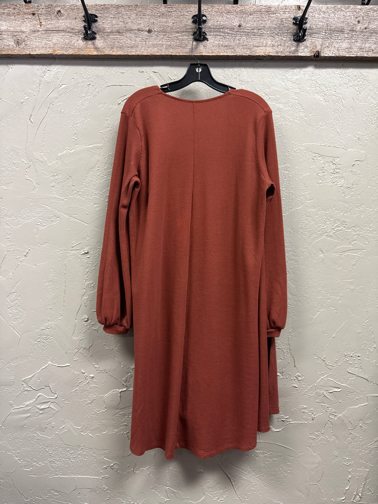 ELEGANTEES WAFFLE KNIT CARDIGAN