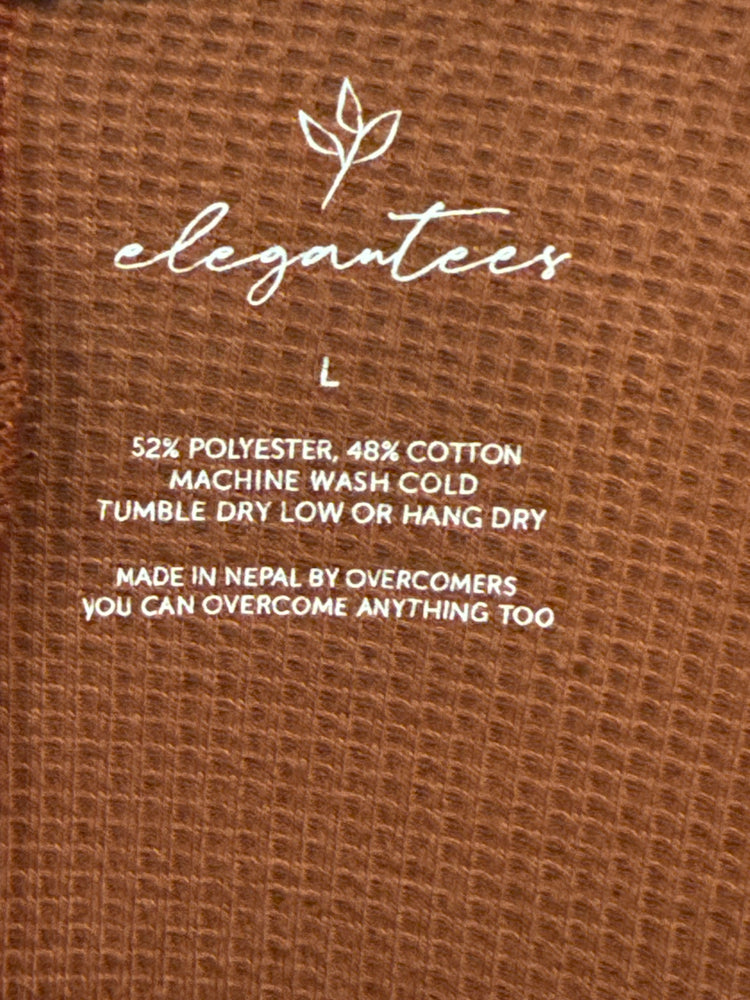 ELEGANTEES WAFFLE KNIT CARDIGAN