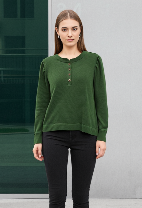LOFT PUFF SLEEVE PULLOVER