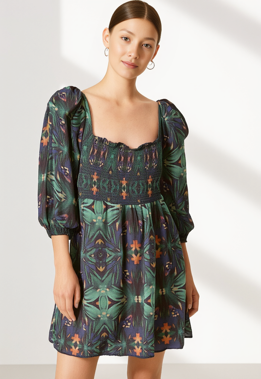 OFF THE SHOULDER TROPICAL DRESS