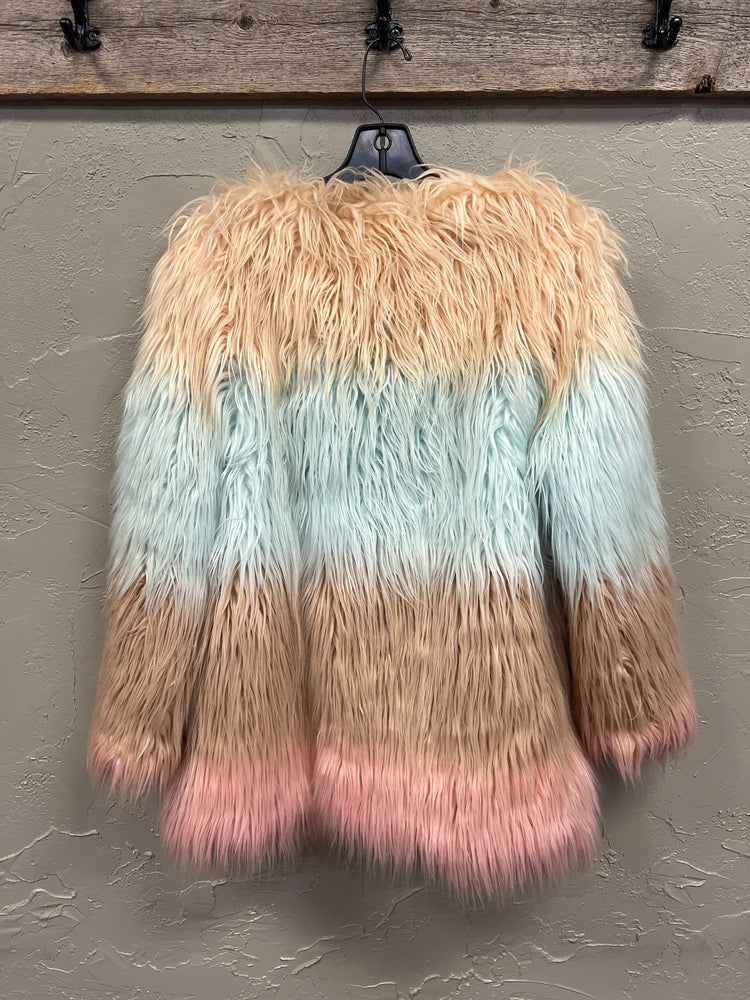STRIPED FUZZY COAT