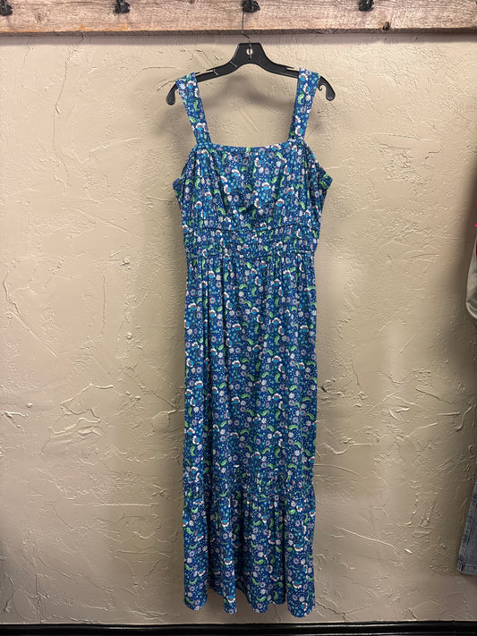 LOFT FLORAL FLOUNCE MAXI DRESS