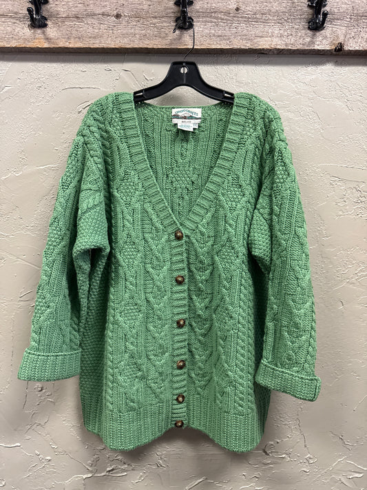 ARAN CRAFTS WOOL CABLE KNIT CARDI