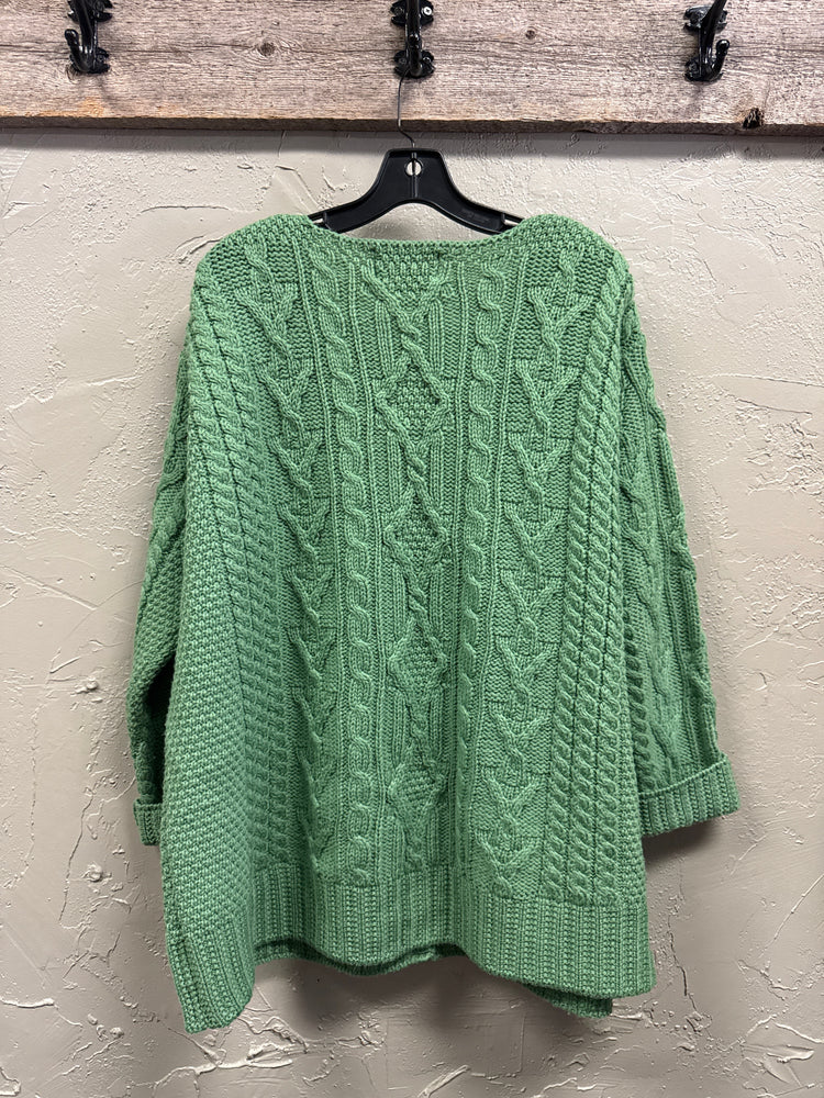 ARAN CRAFTS WOOL CABLE KNIT CARDI