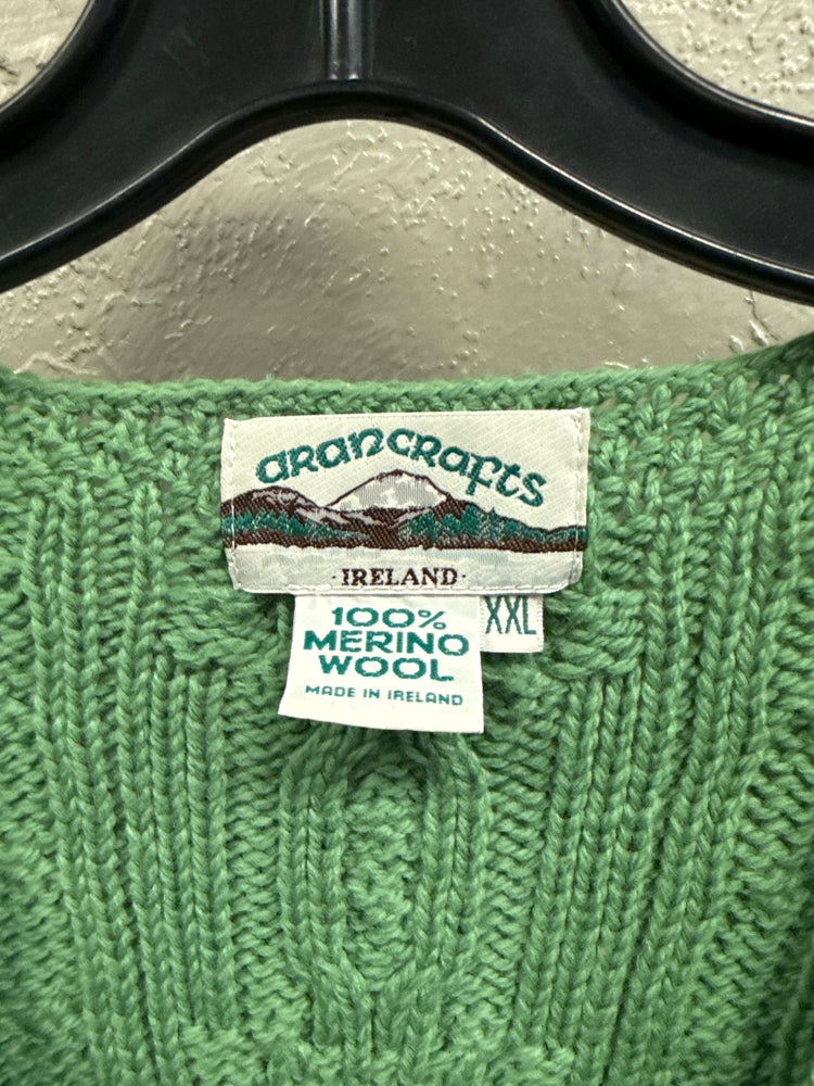 ARAN CRAFTS WOOL CABLE KNIT CARDI