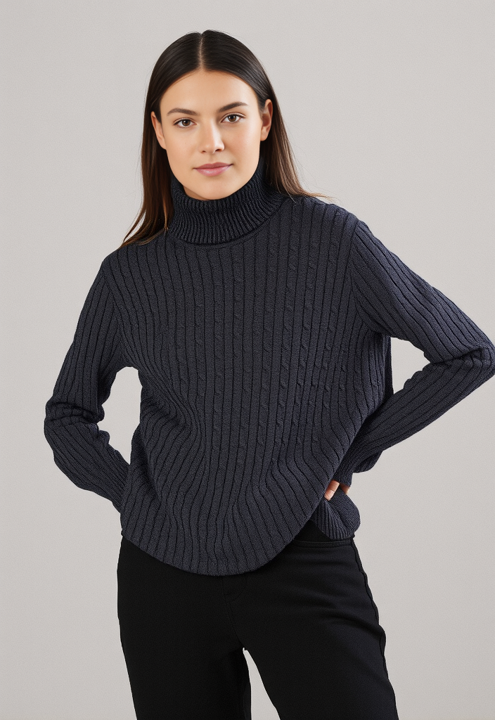 PRIA CABLEKNIT TURTLENECK SWEATER