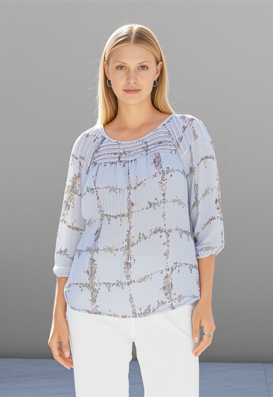 LC SHEER FLORAL BLOUSE