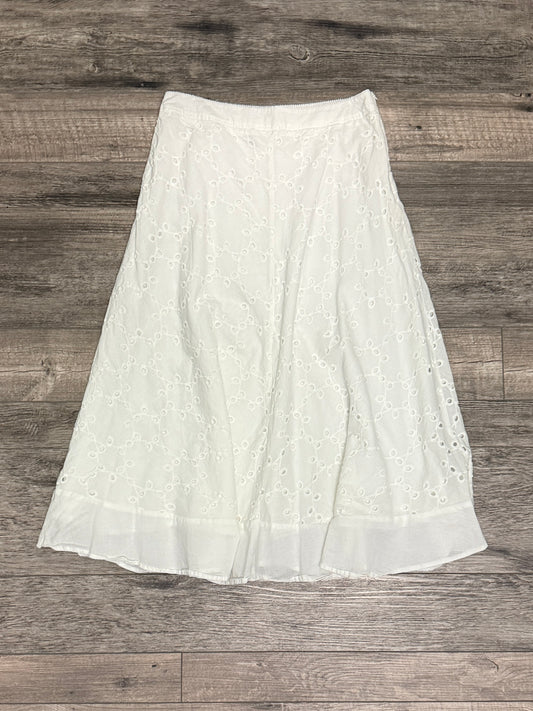 COMMENSE EYELET A-LINE MIDI SKIRT (org78)