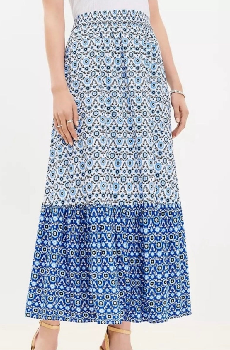 Loft Floral Tiered Skirt