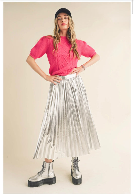 TULLEA METALLIC MIDI SKIRT