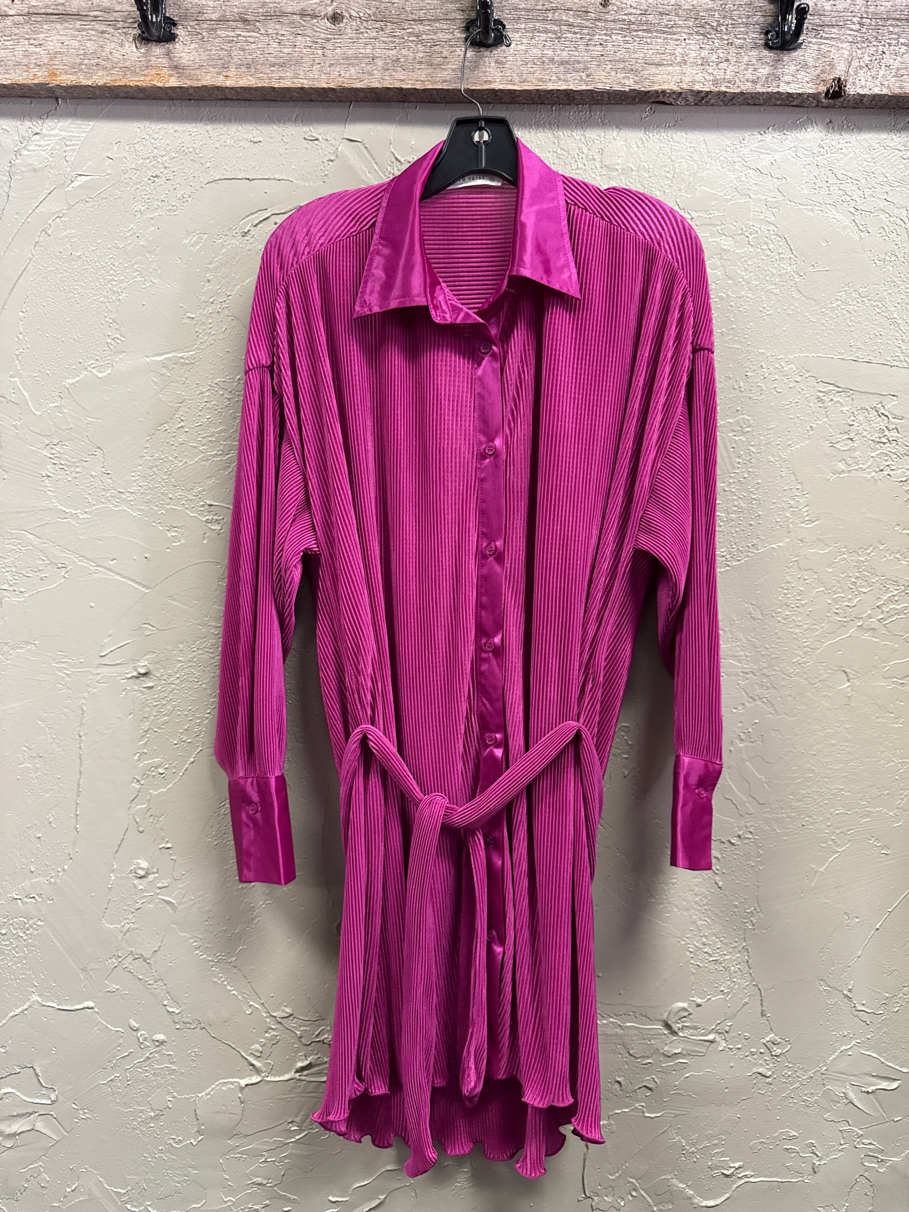 12th TRIBE PLISSE SHIRT DRESS (org$74)