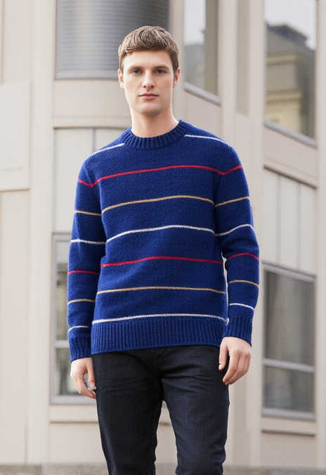 LL BEAN SPAGHETTI STRIPE WOOL SWEATER