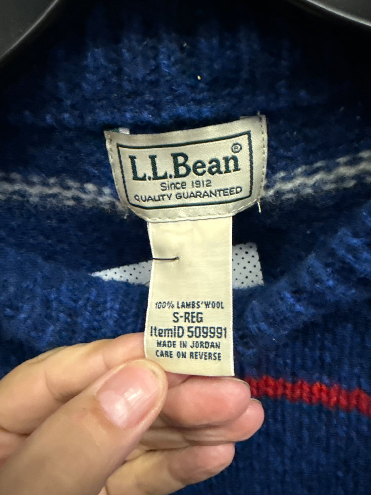 LL BEAN SPAGHETTI STRIPE WOOL SWEATER