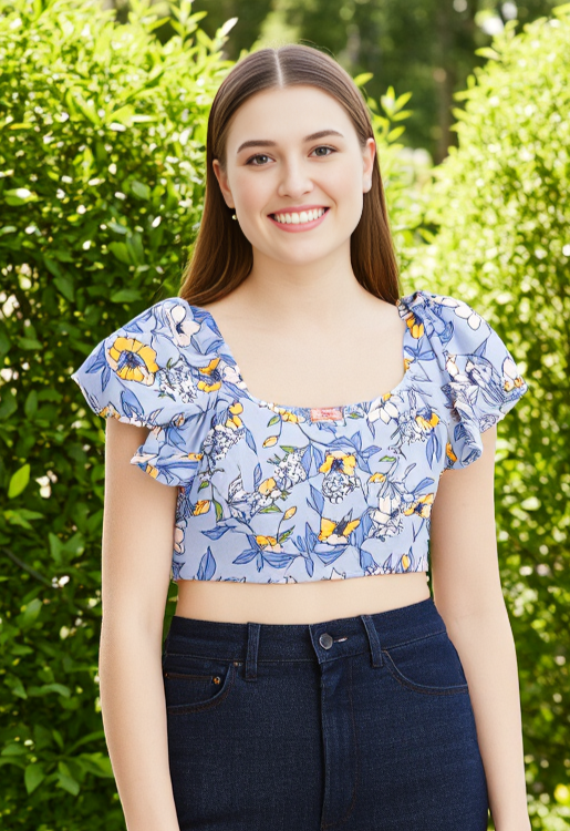 BOG COLLECTIVE PUFF SLEEVE CROP
