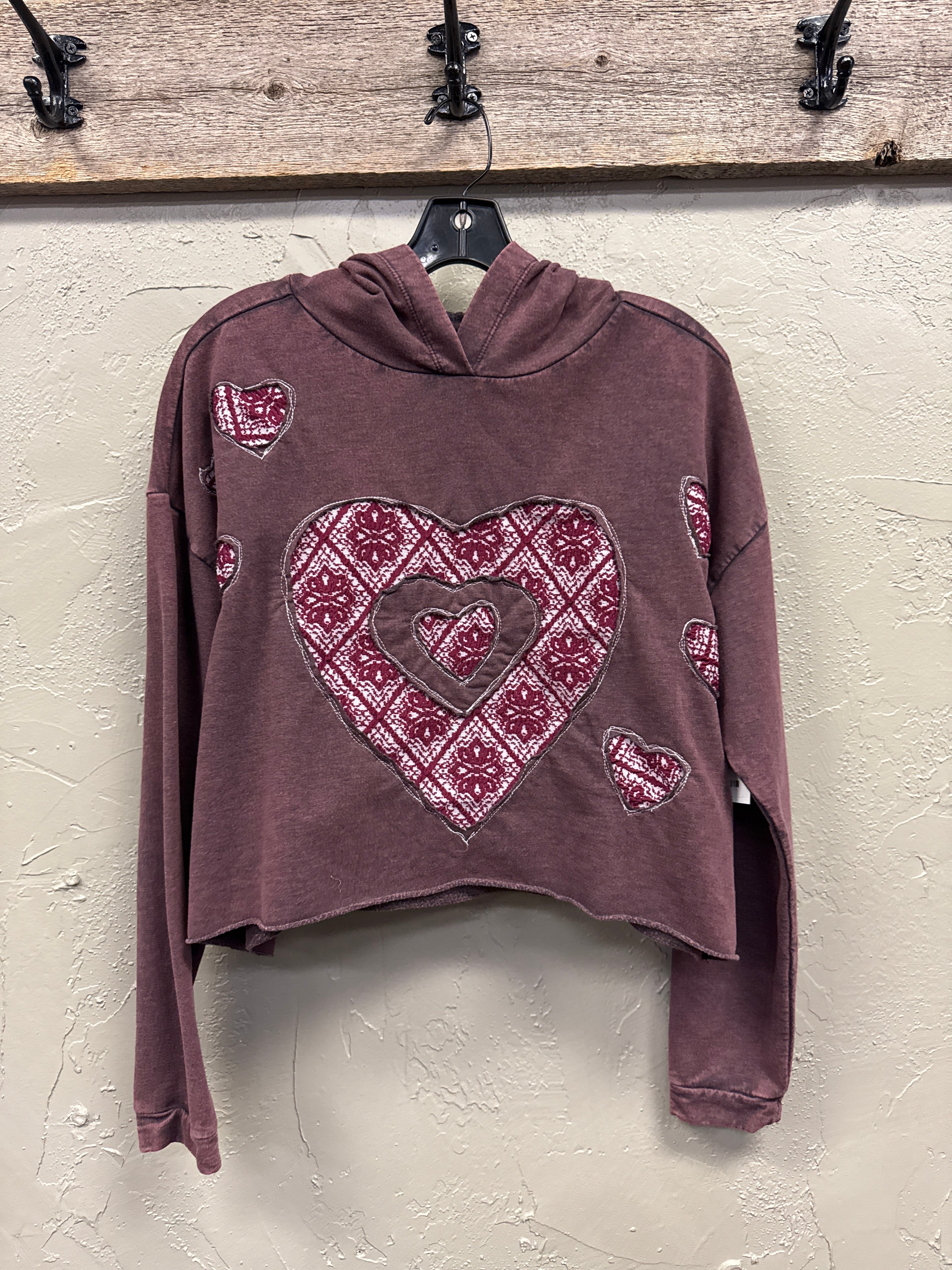 REBETTY HEART CROP HOODIE