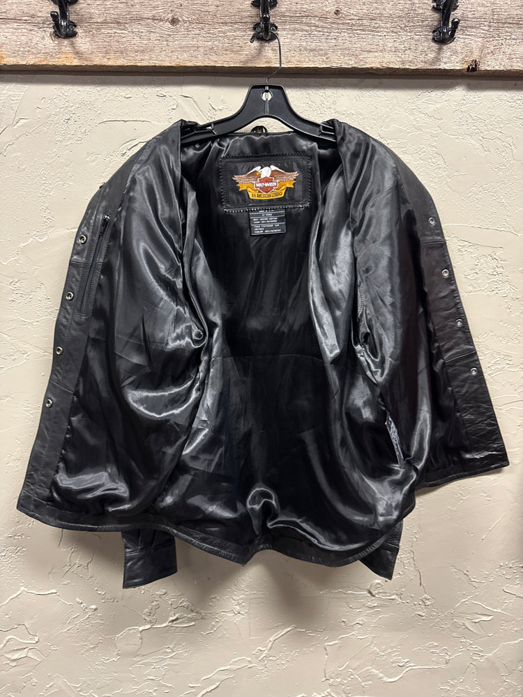 HD WOMEN’S GHOST FLAMES LEATHER JACKET
